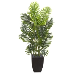 NEARLY NATURAL 66" Paradise Palm Artificial Tree - Square Planter - Green/brown