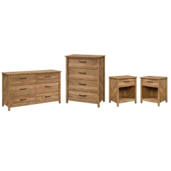 HOME SQUARE 4 Piece Bedroom Set With Dresser Chest And 2 Nightstands In Sindoori In Mango