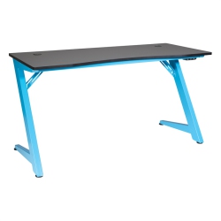 OSP HOME FURNISHINGS Beta Battlestation Game Desk With Black Carbon Top And Matte Metal Legs In Blue