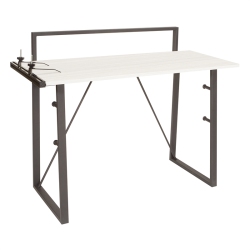 OSP HOME FURNISHINGS Tinker Desk In Light Finish With Metal Legs By In Gray
