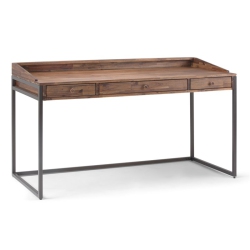 SCRANTON & CO Solid Wood Computer Desk In Rustic Natural Aged In Brown