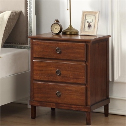 COMFORT POINTE Cambridge Wood 3-Drawer Nightstand In Brown