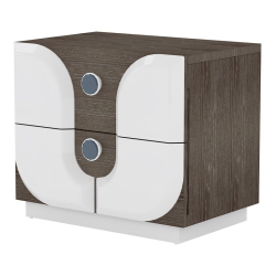 MILAN Edinburgh 23.8" 2-Drawer Modern Wood Nightstand In In White