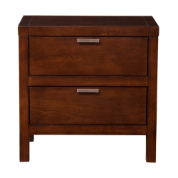 ALPINE FURNITURE Carmel Wood 2 Drawer Nightstand In Cappuccino (Brown)
