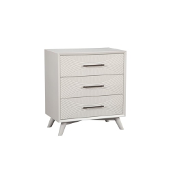 ALPINE FURNITURE Tranquility 3 Drawer Small Wood Chest In In White