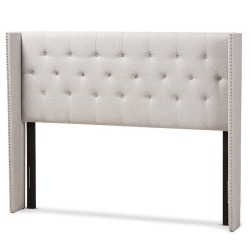 BAXTON STUDIO Ally King Winged Panel Headboard In Grayish In Beige