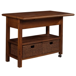 ALPINE FURNITURE Caldwell Wood Kitchen Cart In Antique Cappuccino In Brown