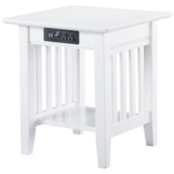 LEO & LACEY 20" Charger End Table In In White