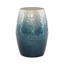 RIVERBAY FURNITURE Ombre Capiz Mosaic Drum Table In In Blue