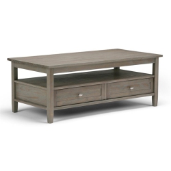 ATLIN DESIGNS 2-Drawers Coffee Table In Distressed In Gray