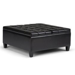 ATLIN DESIGNS Storage Coffee Table Ottoman In Midnight In Black