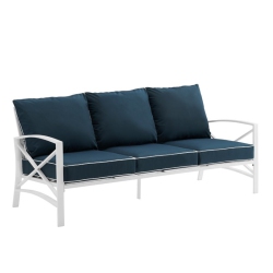 AFUERA LIVING Transitional Outdoor Metal Sofa In In Navy