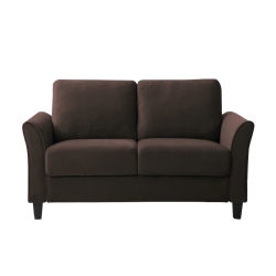 HAWTHORNE Collections 18.5" Transitional Microfiber Loveseat In Coffee