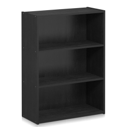 FURINNO Pasir Engineered Wood 3-Tier Open Shelf In Americano In Black