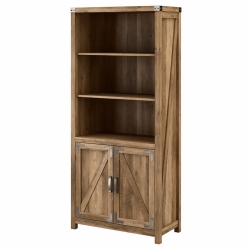 KATHY IRELAND HOME Cottage Grove 5 Shelf Bookcase With Doors In Reclaimed Pine - Engineered Wood