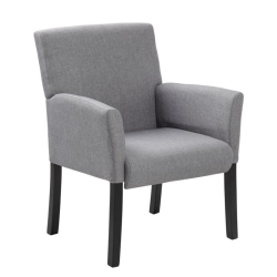SCRANTON & CO Contemporary Linen Fabric Upholstered Guest Chair In In Gray