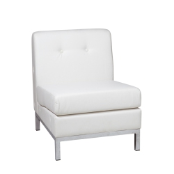 OSP HOME FURNISHINGS Wall Street Armless Chair Faux Leather In White