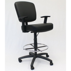 SCRANTON & CO Modern Faux Leather Swivel Drafting Stool In In Black