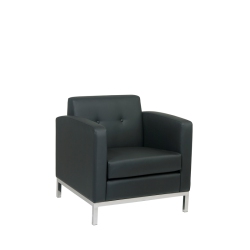 OSP HOME FURNISHINGS Wall Street Armchair Faux Leather In Black