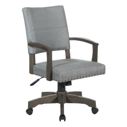 OSP HOME FURNISHINGS Santina Bankers Chair With Antique Finish And Fabric In Gray
