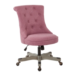 OSP HOME FURNISHINGS Hannah Tufted Office Chair In Orchid Purple Fabric With Wood Base In Gray
