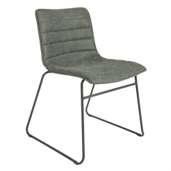 OSP HOME FURNISHINGS Halo Stacking Chair In Olive Faux Leather With Black Base 2 Pack In Green