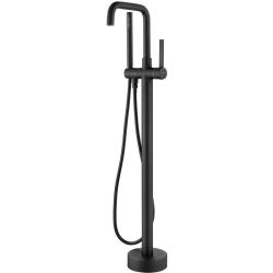 VINNOVA Delara Freestanding Chrome Tub Faucet With Hand Shower In In Black