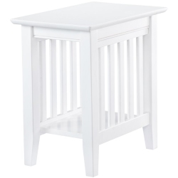 LEO & LACEY 14" Solid Hardwood End Table In In White