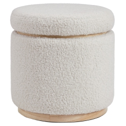 RIVERBAY FURNITURE Wood Upholstered Storage Ottoman In Natural