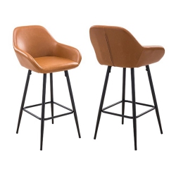 PLATA IMPORT Withrow Alexei 26" Faux Leather Counter Stools In (Set Of 2) In Tan