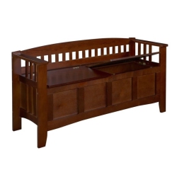 RIVERBAY FURNITURE Storage Short Split Seat Storage In Walnut