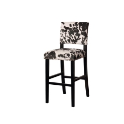 RIVERBAY FURNITURE 30" Transitional Wood/fabric Cow Print Bar Stool In In Black