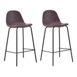 PLATA IMPORT Effie 26" Faux Leather Counter Stools In (Set Of 2) In Brown