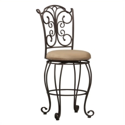 RIVERBAY FURNITURE 24" Retro Iron Metal/microfiber Counter Stool In In Light Brown