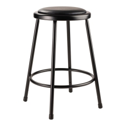 NATIONAL PUBLIC Nps 6400 Series 24" Vinyl Padded Steel Metal Heavy Duty Stool In In Black