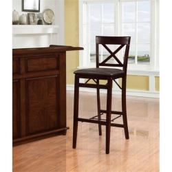 HAWTHORNE Collection 30" Faux Leather Bar Stool In Espresso In Brown