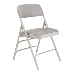 NATIONAL PUBLIC Nps 2300 Series 29.5" Modern Metal Folding Chair In Stone (Set Of 4) In Gray