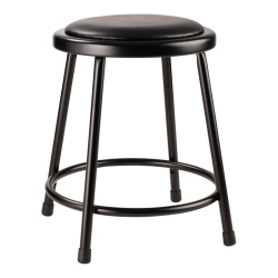 NATIONAL PUBLIC Nps 6400 Series 18" Modern Vinyl Padded Steel Metal Heavy Duty Stool In In Black
