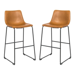 PLATA IMPORT Milana 29.5" Faux Leather Bar Stools In (Set Of 2) In Tan