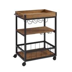 RIVERBAY FURNITURE Kitchen Cart In With Wood Planked Top In Black