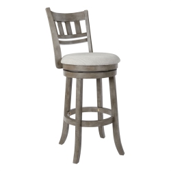 OSP HOME FURNISHINGS Swivel Stool 30" With Slatted Back In Antique Finish In Gray