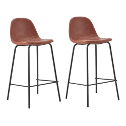 PLATA IMPORT Effie 26" Faux Leather Counter Stools In (Set Of 2) In Tan