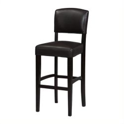 RIVERBAY FURNITURE 30" Transitional Wood/faux Leather Bar Stool In Espresso