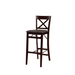 RIVERBAY FURNITURE 30" Faux Leather Bar Stool In Espresso In Brown