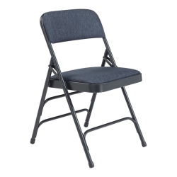 NATIONAL PUBLIC Nps 2300 Series 29.5" Modern Metal Folding Chair In Imperial (Set Of 4) In Blue