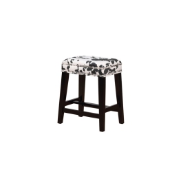 RIVERBAY FURNITURE 24" Transitional Wood/fabric Cow Print Counter Stool In In Black