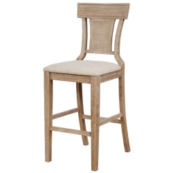 RIVERBAY FURNITURE 30" Transitional Wood/fabric Bar Stool In In Brown