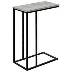 Monarch Contemporary Rectangular C-Shelf Accent Table - Grey