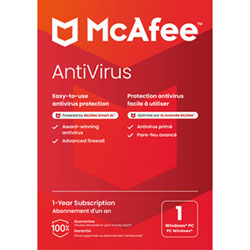 McAfee AntiVirus (Windows PC) - 1 Device - 1 Year - Digital Download