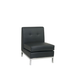 OSP HOME FURNISHINGS Wall Street Armless Chair Faux Leather In Black